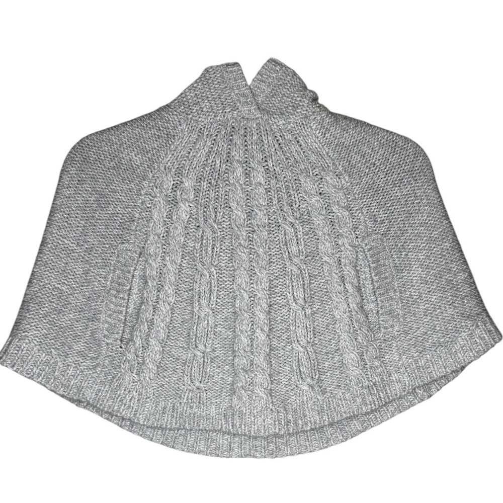Toddler girls knitted cape poncho with hood 3T